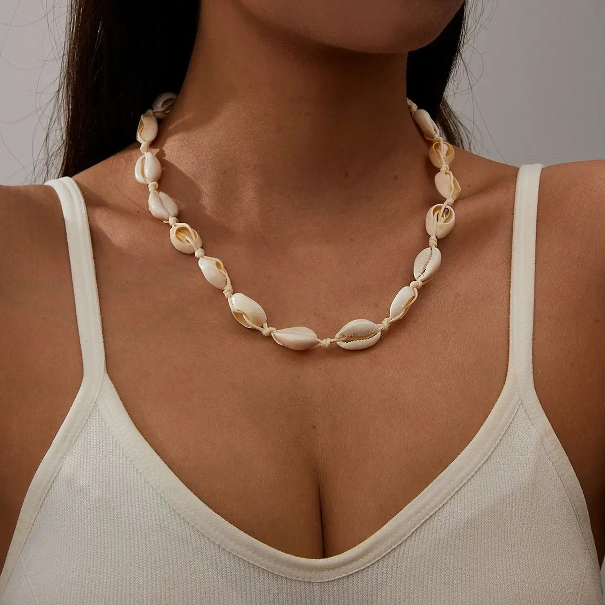 Turquoise Bohemian Choker Necklace with Shells for Women