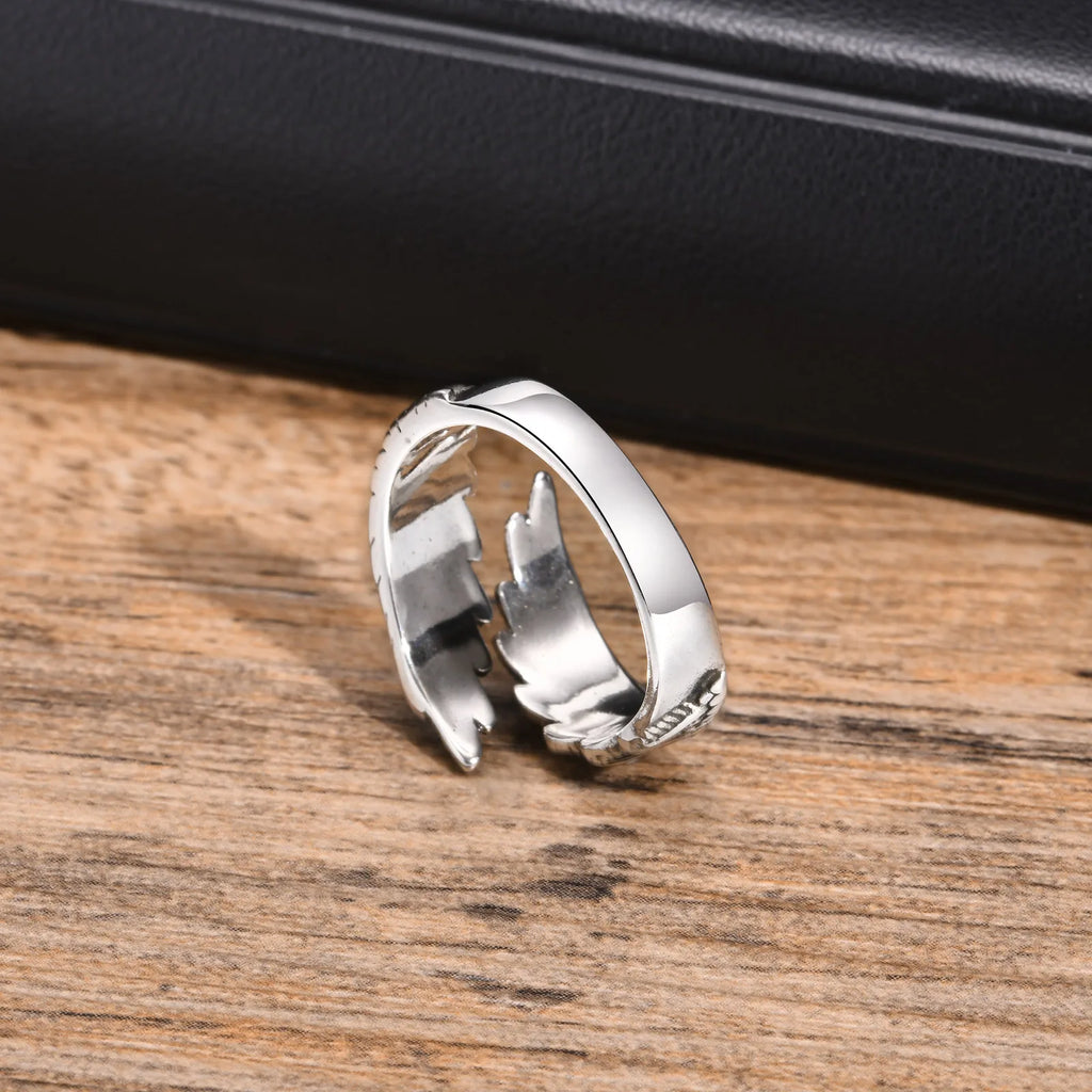 Wing Ring Vnox Adjustable Open Ring for Men