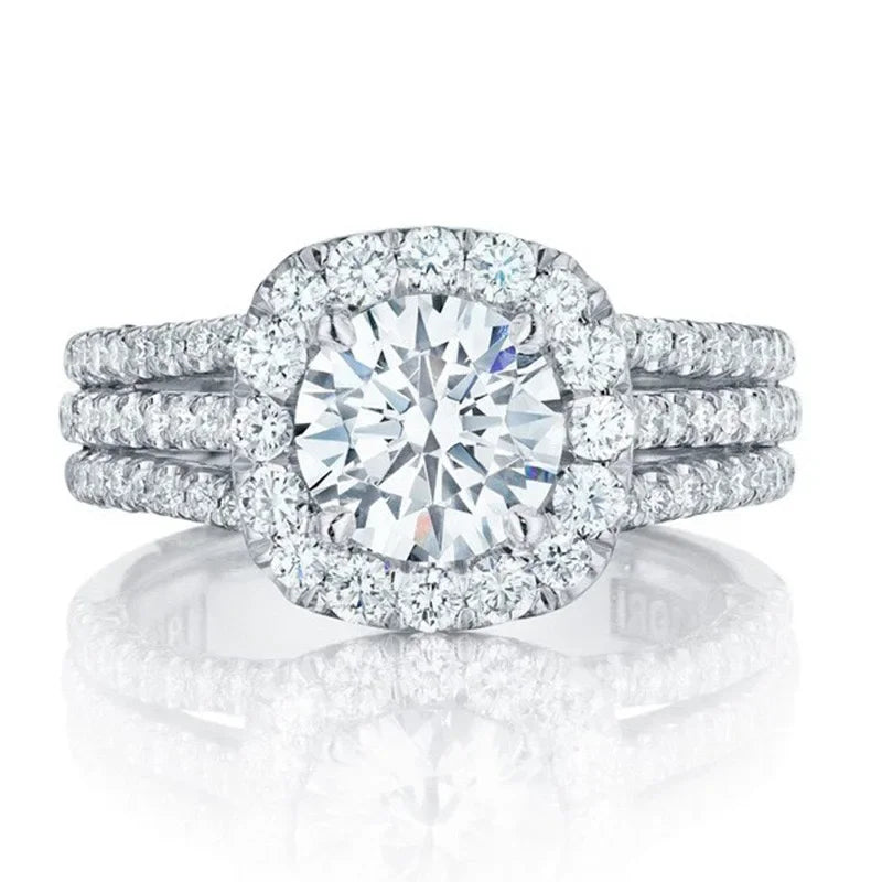 Cubic Zirconia Women Rings Luxury Engagement Wedding Bands