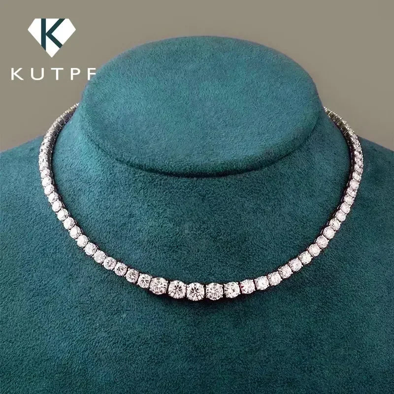 Moissanite Diamond Tennis Necklace S925 Silver Choker Women