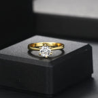 Classic Gold Color Zirconia Wedding Ring for Women R174