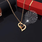 Projection Necklace Set With Heart Pendant and Gift Box