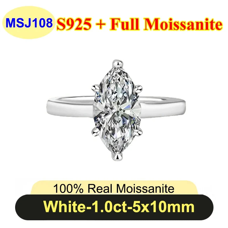 Moissanite Diamond Ring for Women in 925 Silver - PureNew