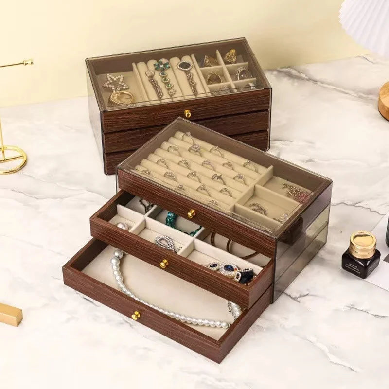 Multi-layer Wooden Jewelry Box