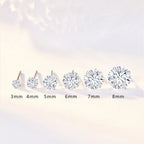 925 Sterling Silver Stud Earrings with Crystal Zircon