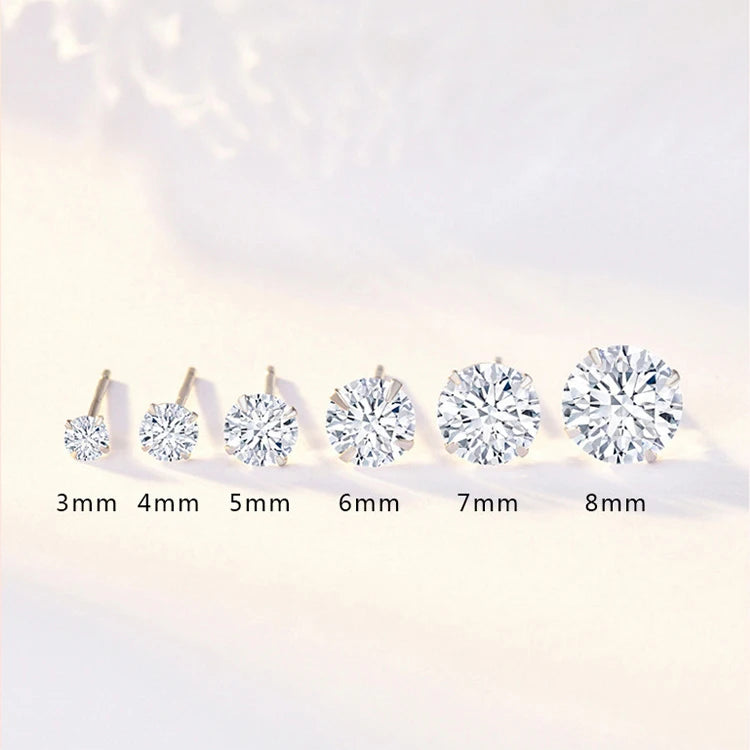925 Sterling Silver Stud Earrings with Crystal Zircon