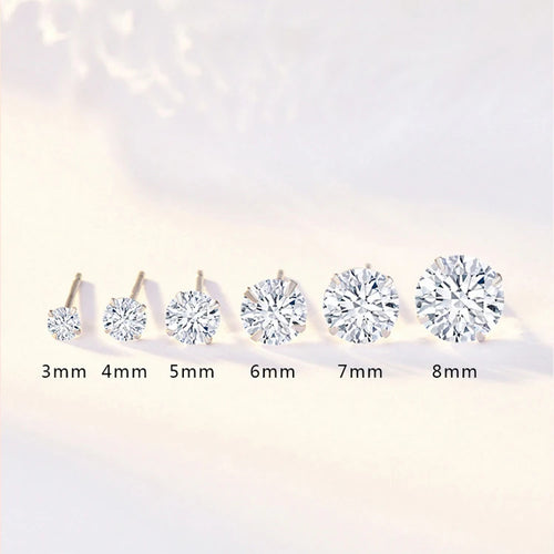925 Sterling Silver Stud Earrings with Crystal Zircon