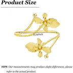 Gold Flower Arm Cuff Bangle Bracelet for Women