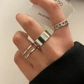 Cubic Zirconia Silver Crystal Rings Set for Women