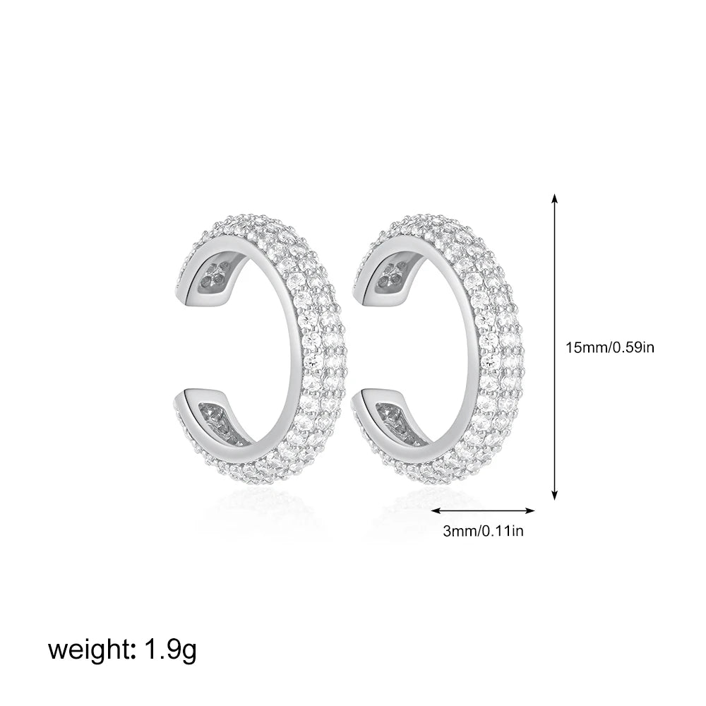 CZ Zircon Gold Plated Huggie Hoop Earrings for Women