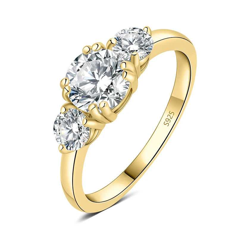 Moissanite D Color 1.4ct JewelryPalace 3 Stone Engagement Ring