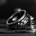 Rotating Fidget Ring for Men - Titanium Steel Spinner Ring
