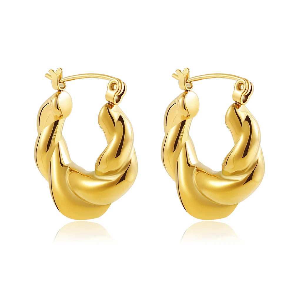 CZ Zircon Gold Plated Huggie Hoop Earrings for Women