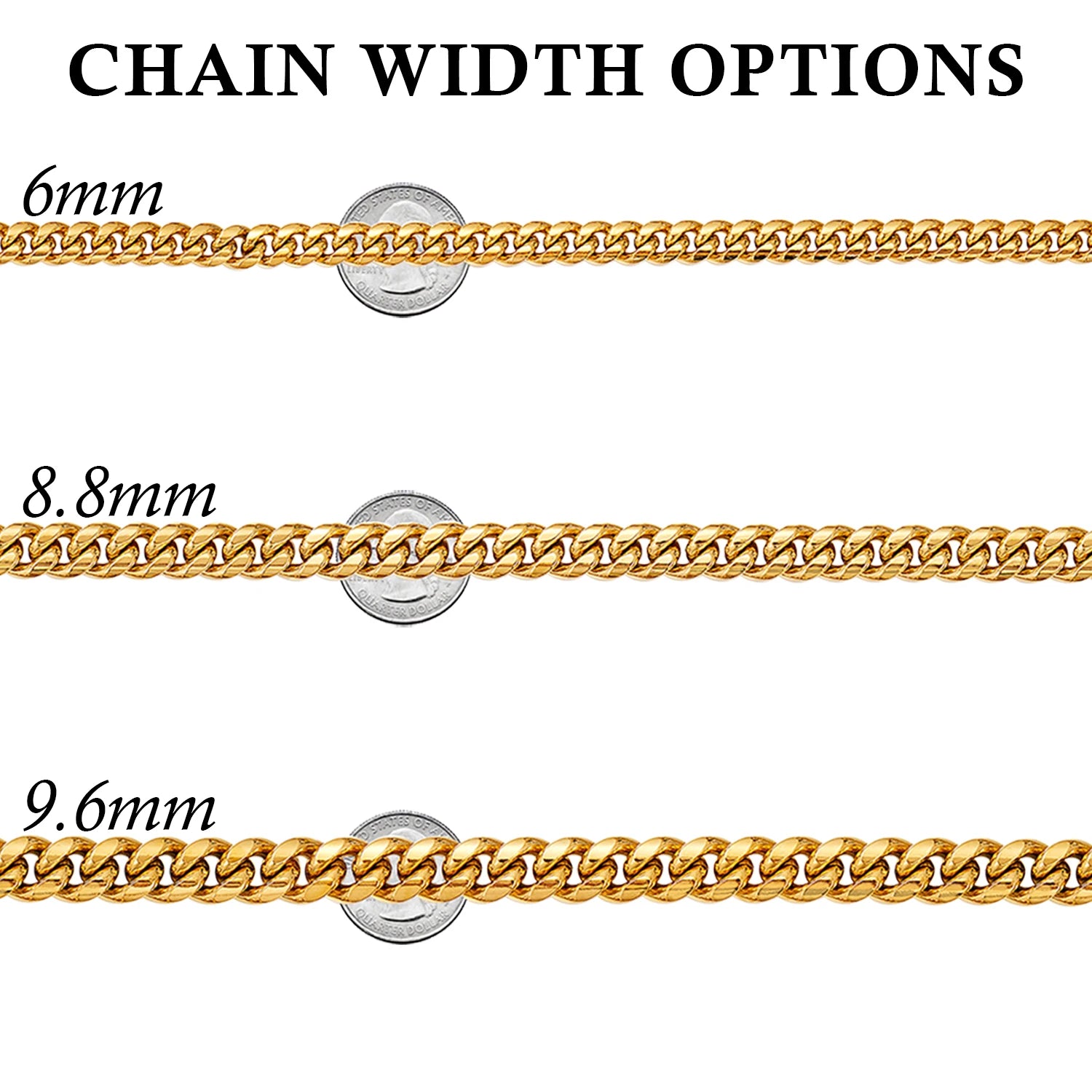 Gold Cuban Link Chain Necklace for Men, Hip Hop Style Jewelry