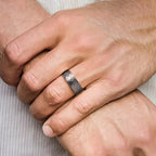 Stainless Steel Couple Ring Hammered Multi-faceted Wedding Jewelry