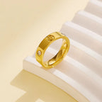 Stainless Steel Cross Ring with Zircon Love for Couples