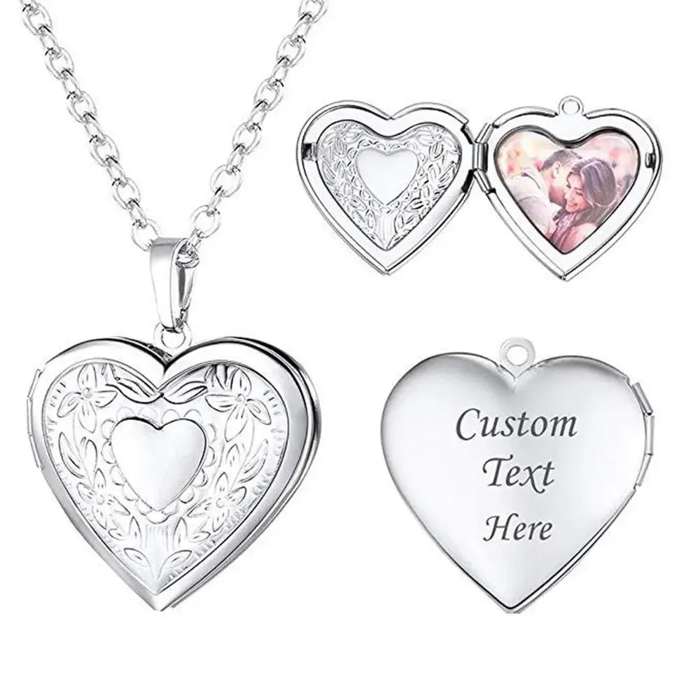 Heart Shaped Pendant Necklace for Women in Rose Gold and Silver