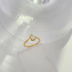 Geometric V Shape Waterdrop Ring Stainless Steel Gold Color