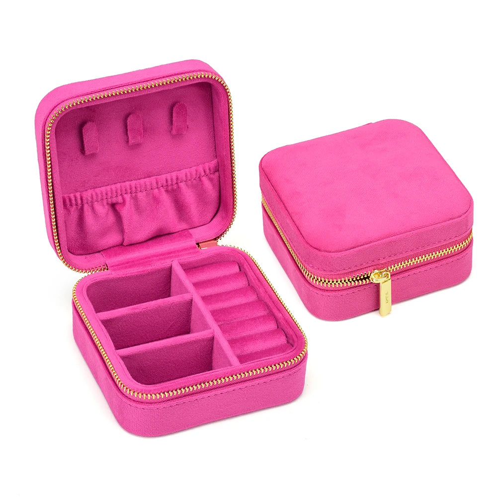 Vintage Velvet Travel Jewelry Storage Ring Box