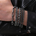 Byzantine Stainless Steel Grey Chain Bracelet for Men