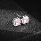 Silver Plated Zircon Stud Earrings for Women Wedding Gift