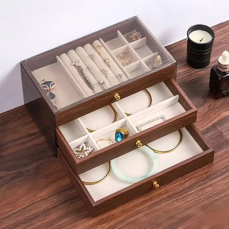 Multi-layer Wooden Jewelry Box