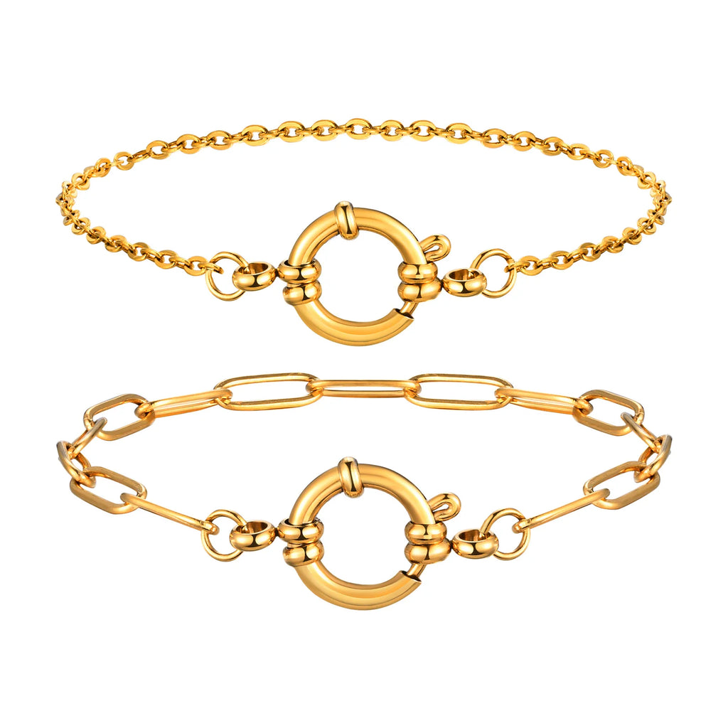 Gold Color Stainless Steel Chain Bracelet for Women