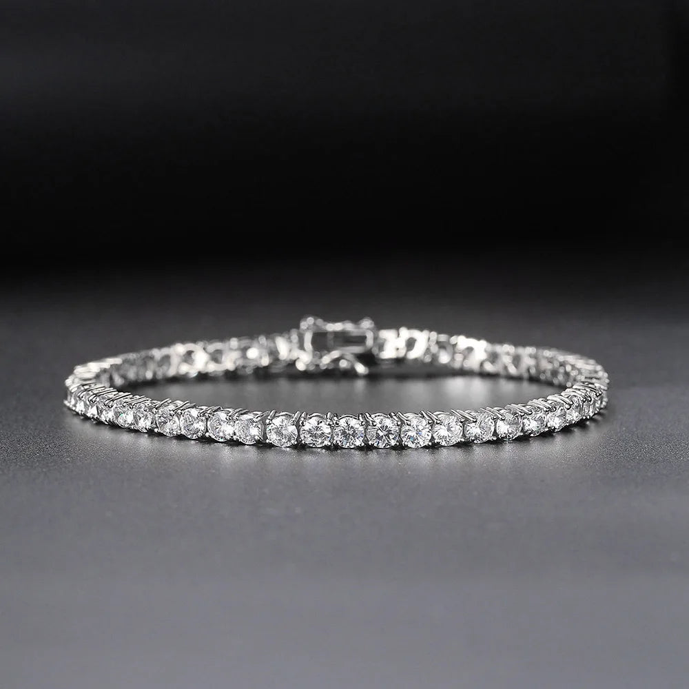 Moissanite Tennis Bracelet 925 Sterling Silver Classic Jewelry