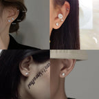 Stainless Steel Crystal Stud Earrings by LUXUSTEEL