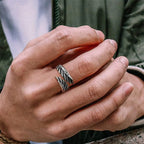 Wing Ring Vnox Adjustable Open Ring for Men