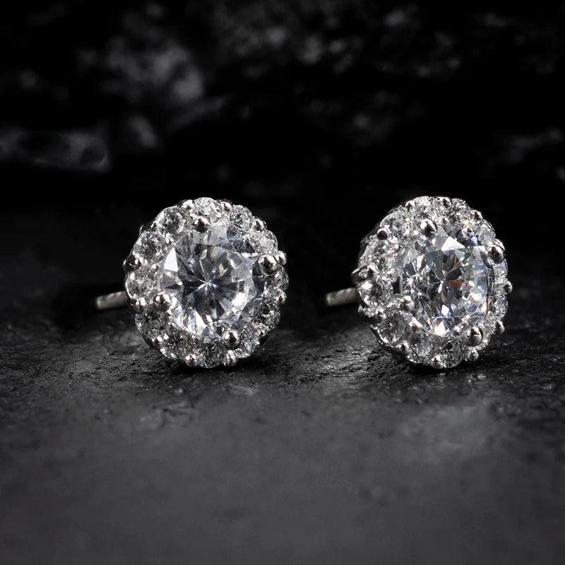 Cubic Zirconia Stud Earrings by Huitan for Couples