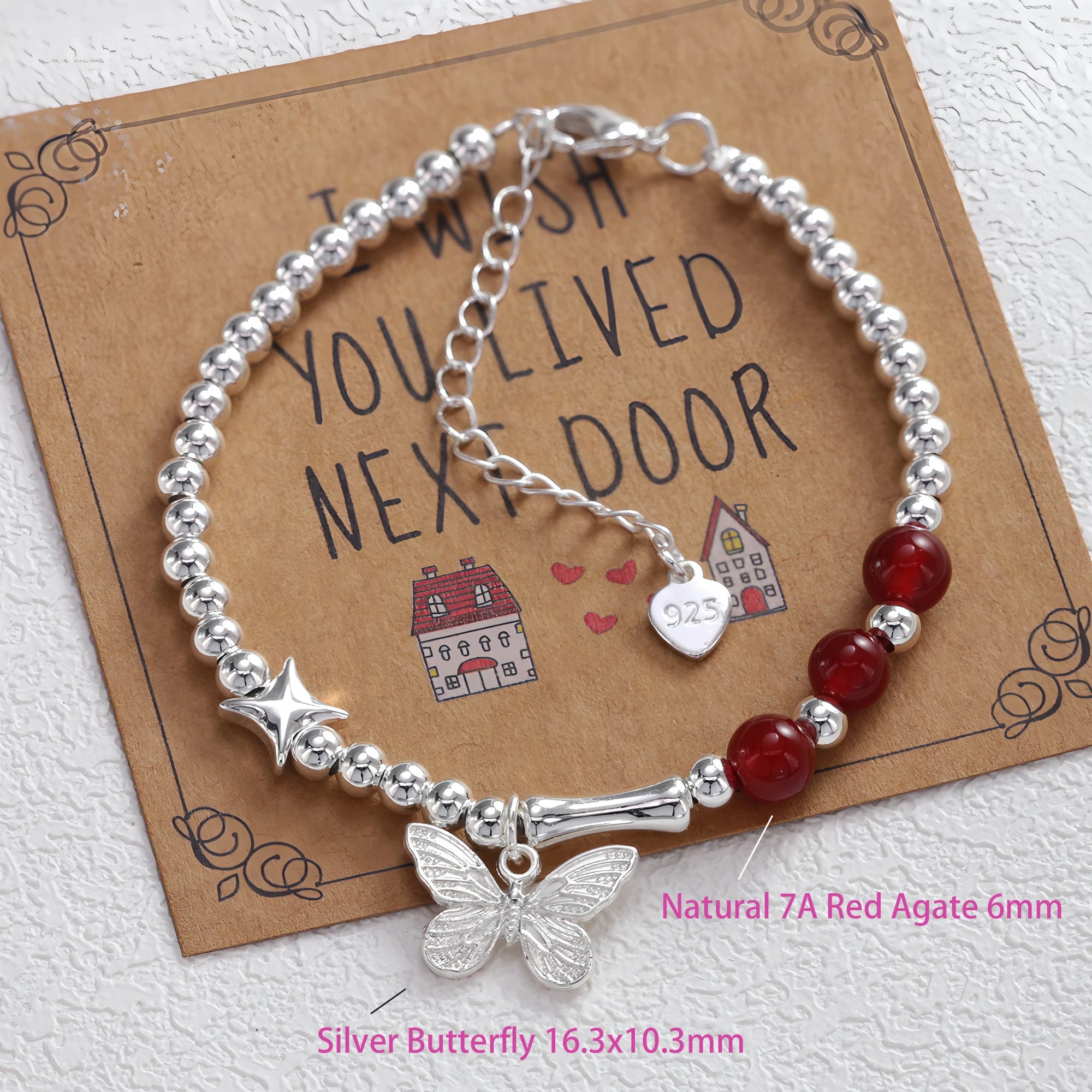 Sterling Silver Butterfly Bracelet by Ventfille for Girls