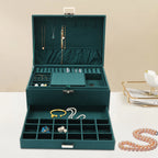 3-Tier Dark Green Jewelry Box