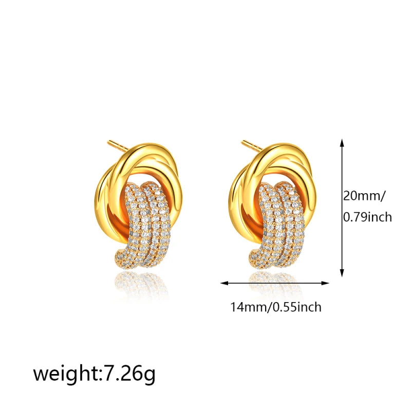 CZ Zircon Gold Plated Huggie Hoop Earrings for Women