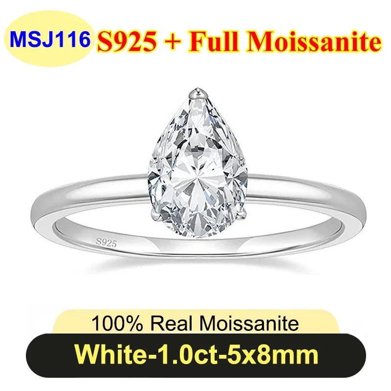 Moissanite Diamond Ring for Women in 925 Silver - PureNew