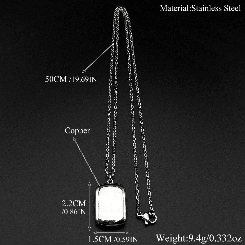 Gold Color Stainless Steel Photo Locket Pendant Necklace 50cm