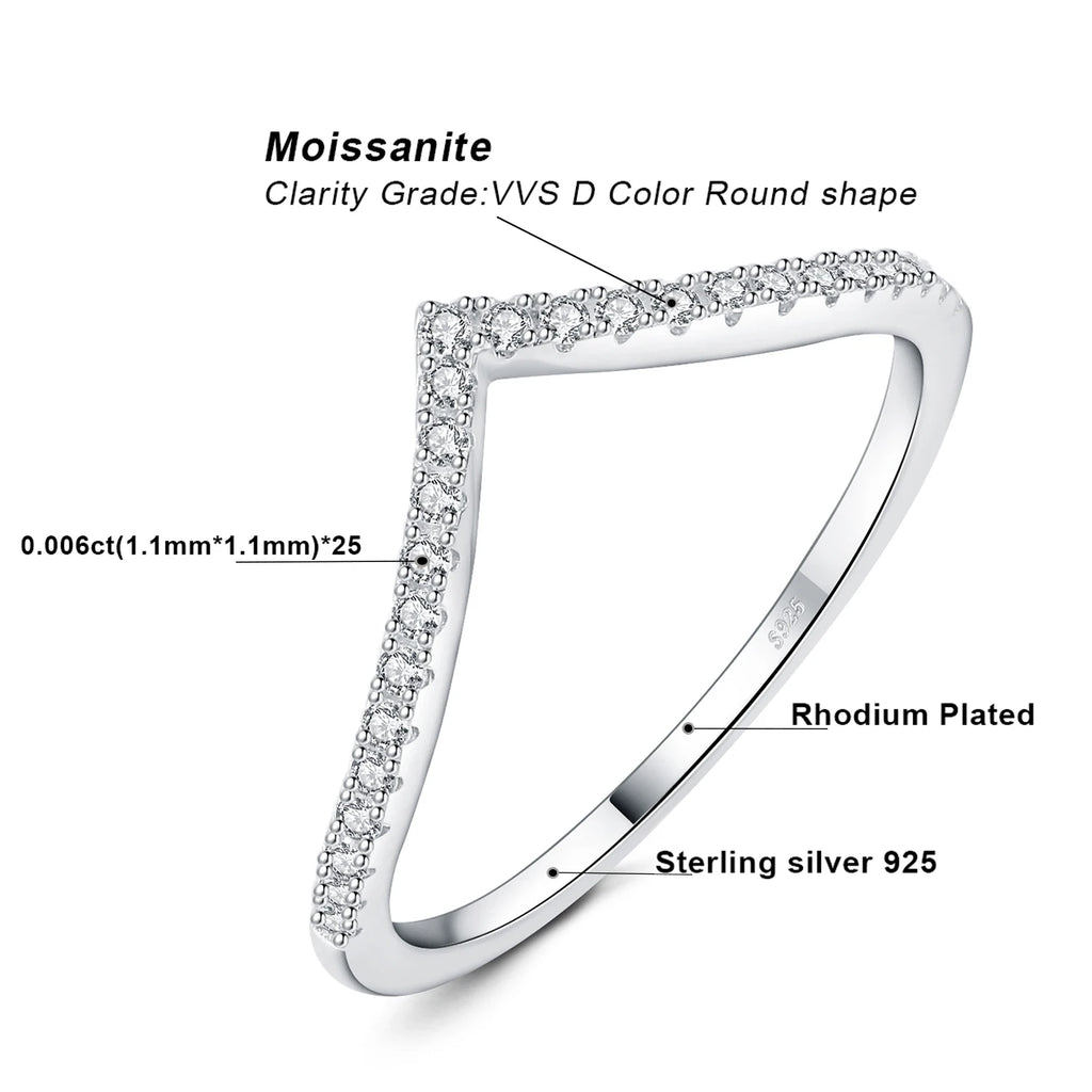 Moissanite D Color Round Cut Wedding Ring 925 Sterling Silver