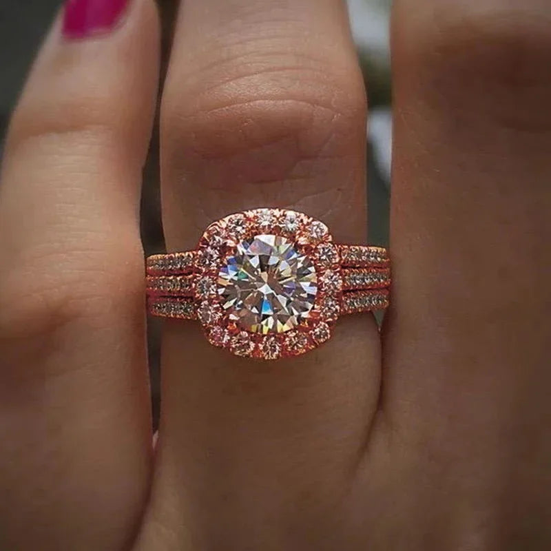 Cubic Zirconia Women Rings Luxury Engagement Wedding Bands