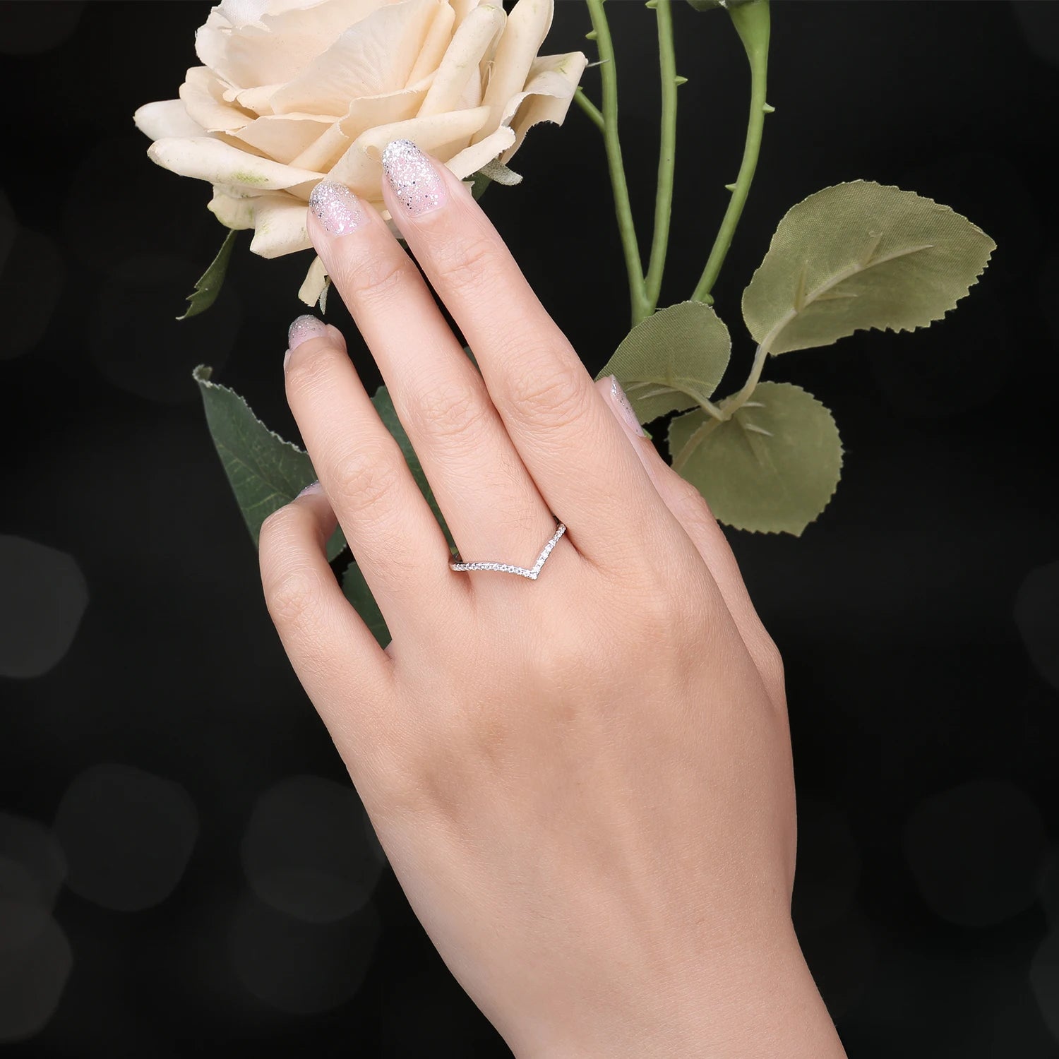 Moissanite D Color Round Cut Wedding Ring 925 Sterling Silver