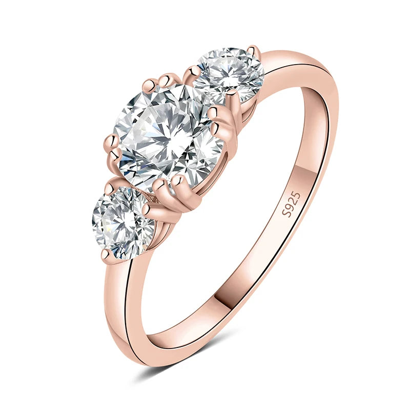 Moissanite D Color 1.4ct JewelryPalace 3 Stone Engagement Ring