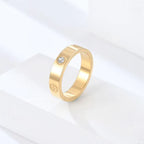 Stainless Steel Cross Ring with Zircon Love for Couples