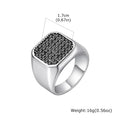 Vnox Stainless Steel Ring with Grey Zircon, Silver, US Size 7-12
