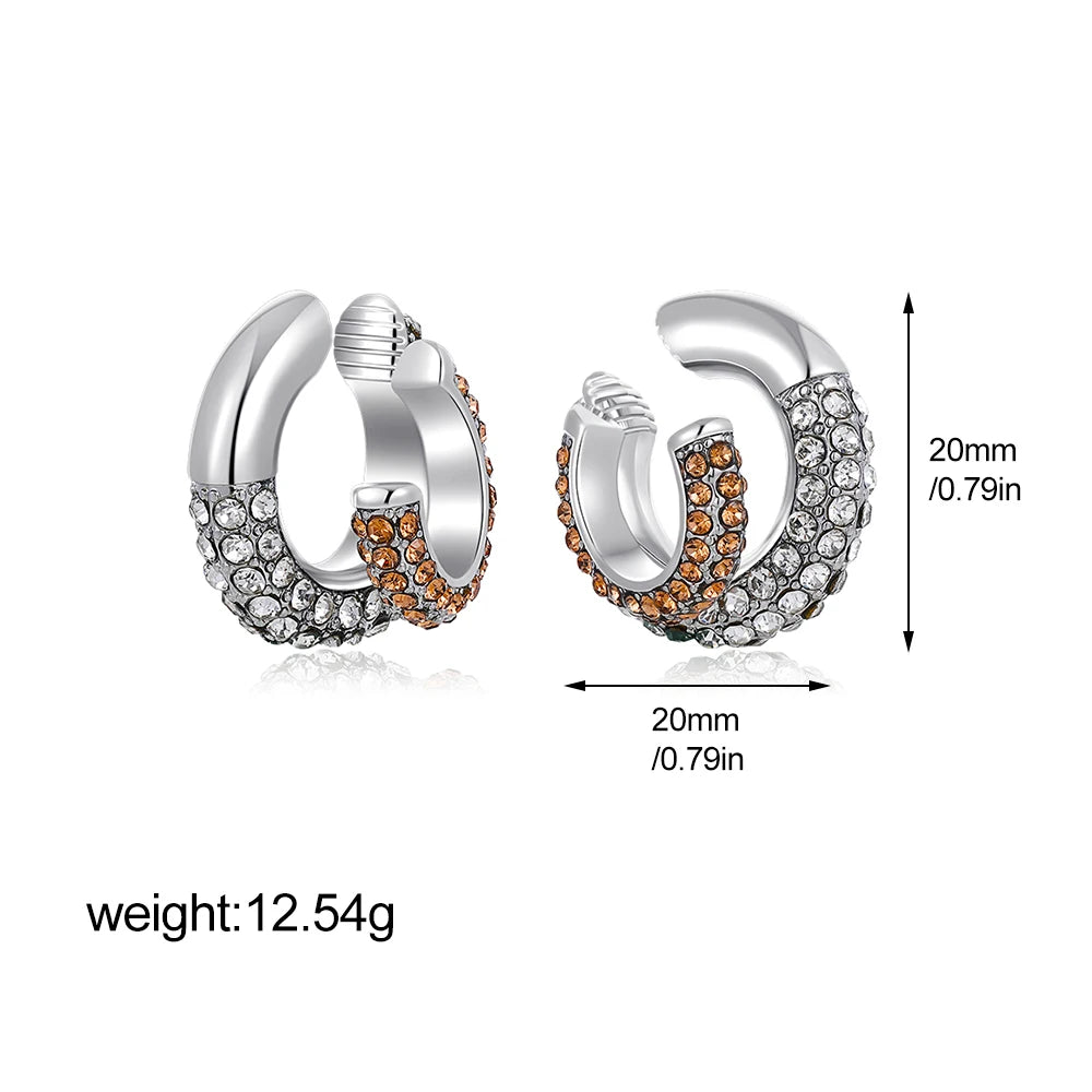 CZ Zircon Gold Plated Huggie Hoop Earrings for Women