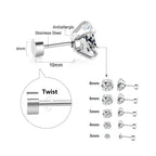 Stainless Steel Crystal Stud Earrings by LUXUSTEEL