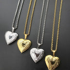 Heart Shaped Pendant Necklace for Women in Rose Gold and Silver
