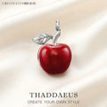 925 Sterling Silver Big Red Apple Pendant Locket for Women