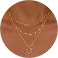14k Gold Plated Layered Necklace Set for Women