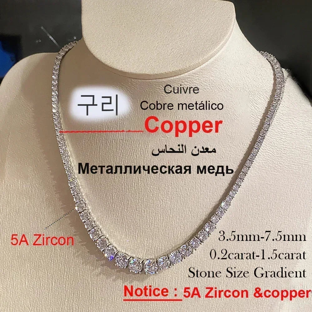 Moissanite Diamond Tennis Necklace S925 Silver Choker Women