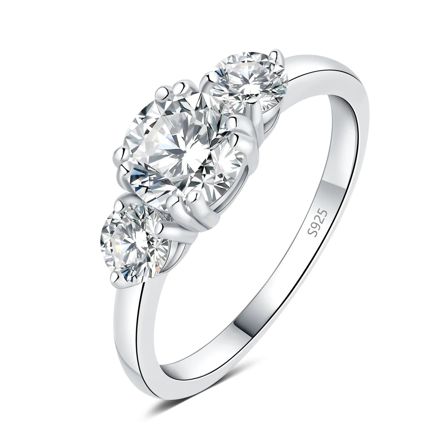 Moissanite D Color 1.4ct JewelryPalace 3 Stone Engagement Ring