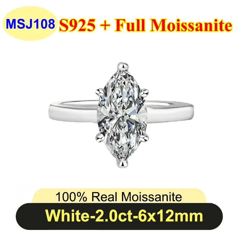 Moissanite Diamond Ring for Women in 925 Silver - PureNew